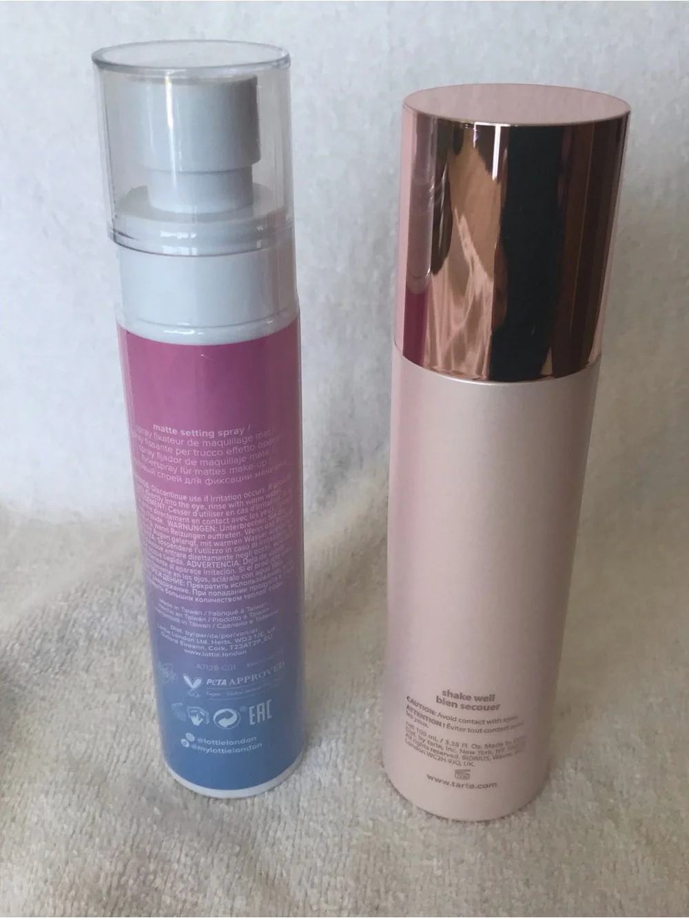 Bundle NEW TARTE Life Lock Full Size NIB plus Lottie Stay Matte sealed sprays